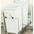 Knape & Vogt Kv Pull Out Double Bin 35qt 14-3/8in Wide SBM15-2-35WH